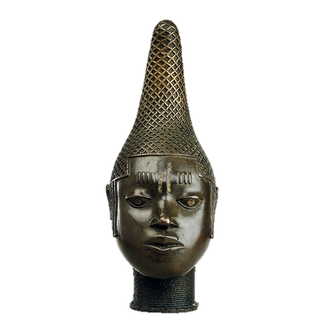 Bronze Head of Queen Idia, mother of Oba Esigie. She was the first to hold the title of Iyoba, Queen Mother.